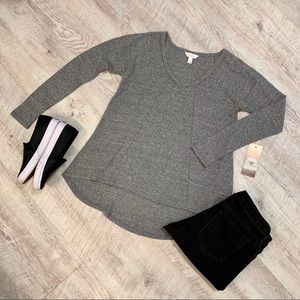 🆕 Sun & Shadow Gray Thermal Waffle Knit Swing Top